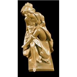 Bronze "Lady Removing Hose" erotic desk sculpture