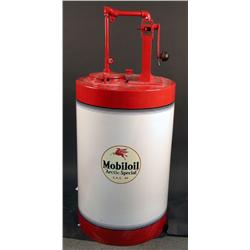 Large "Mobil" steel oiler drum  1940's   restored