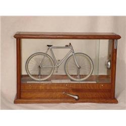 Coin-Op  "Bicycle" Trade Stimulator in Glass Case Sun
