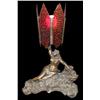 Image 1 : Spelter Lady Figural Lamp With Glass Shades