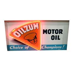 "Oilzum Motor Oil" Neon Tin Sign