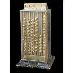 Early 1900's 10 cent coin-op steel button dispens