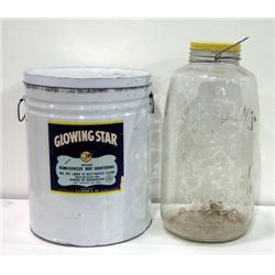 Large Mason's Glass Jar with Lid Bail Handle & Ea