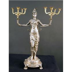 Metal Figurine Candleholder woman gladiator