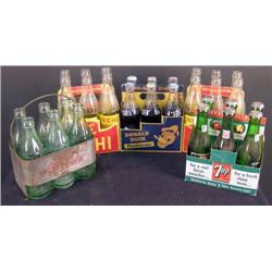 1 lot of 5 Misc Six Packs of Soda Pop Bottles
