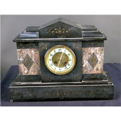 Black slate & onyx Mantel Clock c.1890 French