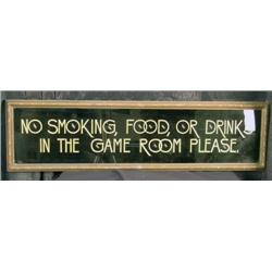Painted glass sign " No Smoking" 39" x 10"