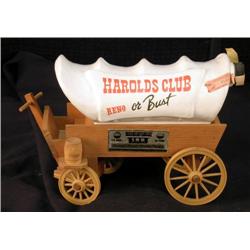 Jim Beam Whiskey Bottle Harolds Club or Bust 1969