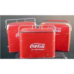 Lot of 3 Coca-Cola Coolers