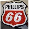 Image 1 : "Phillips 66" Sign large metal porcelain 2 sided