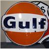 Image 1 :  "Gulf" Sign large metal porcelain   72" diameter