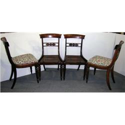 Lot of 4 matching chairs Upholstery over Caning