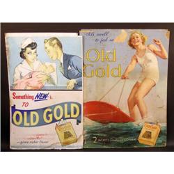 Lot of 2 Old Gold cigarette cardboard displays 42