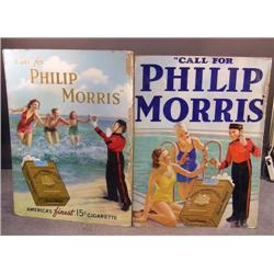 Lot of 2 Phillip Morris cigarette cardboard displ