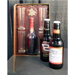 Budweiser 2 Large Commemorative Bottles Ea. 15" t
