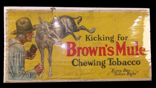 Brown Mule chewing tobacco cloth Banner 60