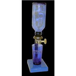 Bromo Seltzer Dispenser Blue Glass 16" Tall
