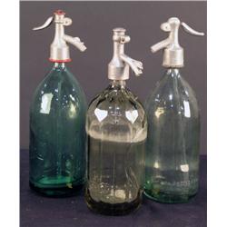Lot of 3 Soda-Fountain seltzer bottles 1920's and