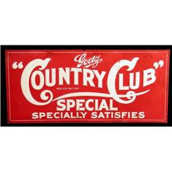 "Country Club" Ginger-Ale tin sign   14" x 30 "