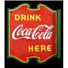 Image 1 : Coca-Cola flange sign porcelain 2 sided  1940's  