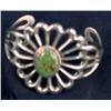 Image 1 : Navajo "Sand Cast" Bracelet - Silver & Turquoise