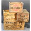 Image 1 : 1 lot of 4  Wooden Boxes With Advertising