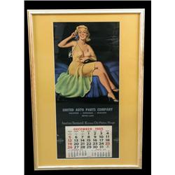 Pin-Up Calendar   United Auto Parts    1965