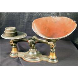 Early Hardware Balance Scale with Weights & Pan