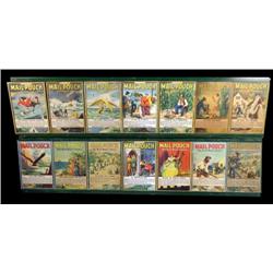 2 Frames of 14 "Mail Pouch" advertising signs