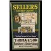 Image 1 : Sellers Kitchen Cabinet Tin Framed Sign   28" x 4