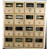 Image 1 : Bank of 16 Brass  Post Office  Mail Boxes