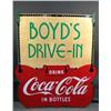 Image 1 : Coca-Cola Porcelain 2 Sided Sign "Drive-in"   195