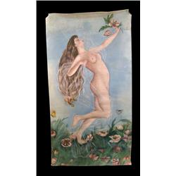 Canvas Saloon Painting of Nude   30" x 56"