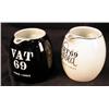 Image 1 : Lot of 2 VAT 69 Pitchers   Black and White
