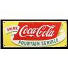 Image 1 : Coca-Cola Fountain Service Sign Porcelain  1 Side