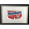 Image 1 : "Mobil Gas" Framed and Matted Carboard Sign   195