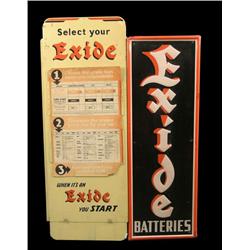 1 lot of 2 "Exide" Battery Tin Signs