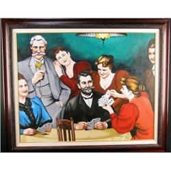 Original Painting Poker Scene   39"x 47"
