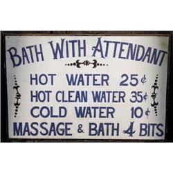 "Bath with Attendant" Sign with Prices