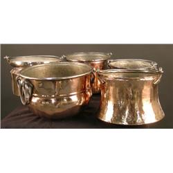 Lot of 5 Copper Pails     All  Old and Repolished