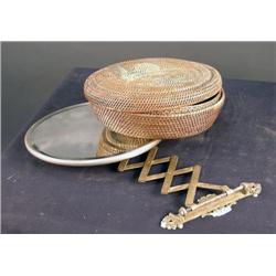 2 items: Wicker Snake-Charmer Basket & Shaving Mi