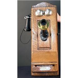 Restored Wooden Wall Telephone