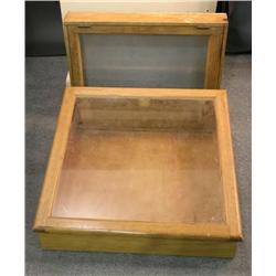 2  Oak Display Cases     24''x24''    18"x24"
