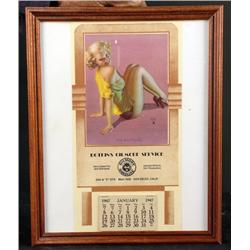 "Gilmore" Pin-Up Calendar    Framed  12"x15"   19