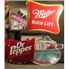 Image 1 : 4 Advertising signs: Miller, Bud, Smirnoff, Dr.Pe