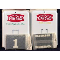 2 Small Coca-Cola Calendars with Month & Day
