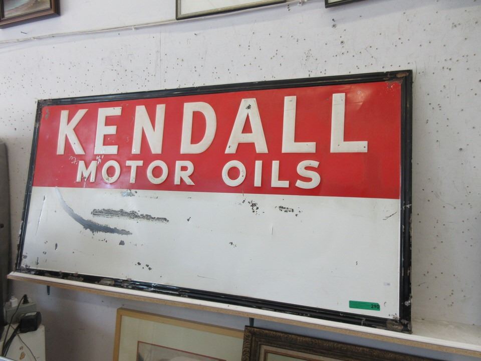 Large Enameled Kendall Motor Oils Sign