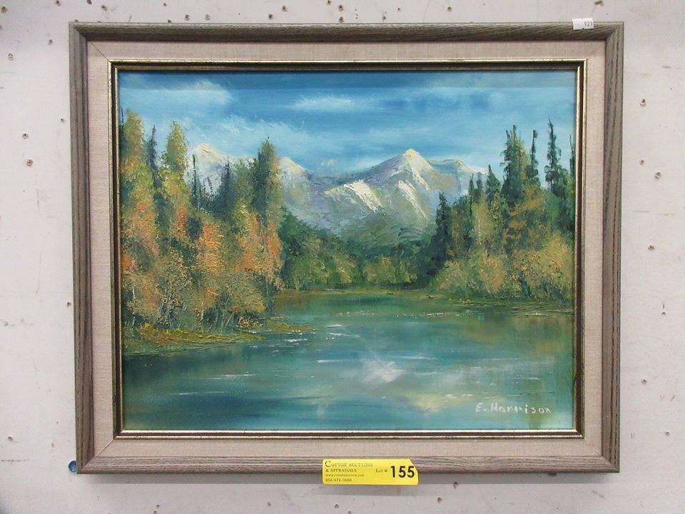 Signed E. Harrison Oil on Canvas Painting