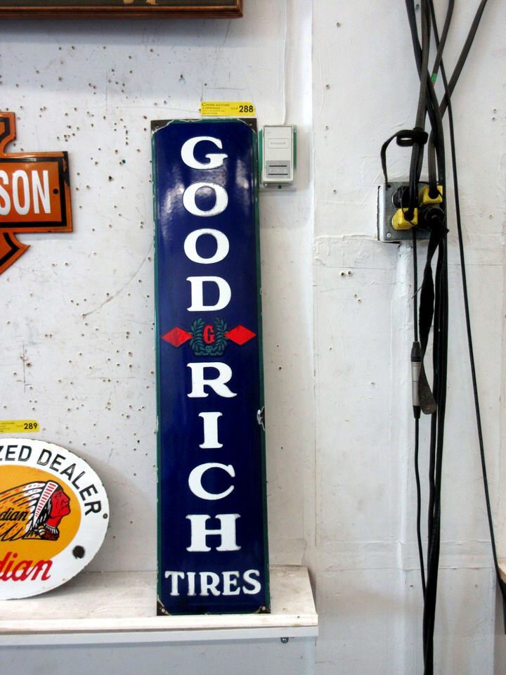 Vintage Porcelain Goodrich Tires Sign