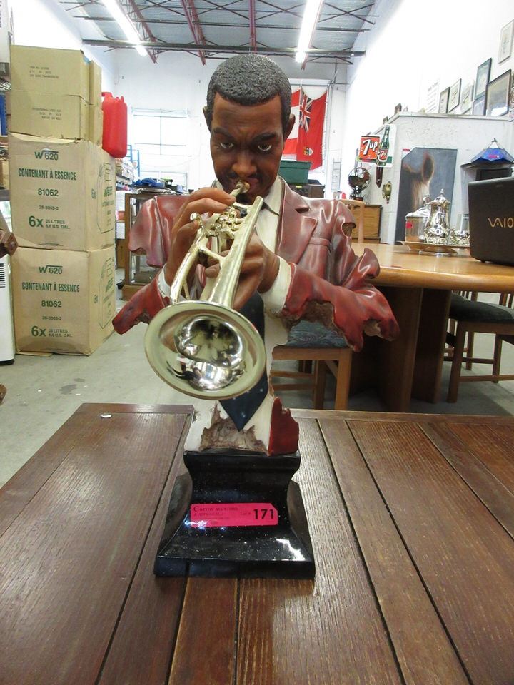 23 Inch Tall "Trumpet Player" Bust Statue